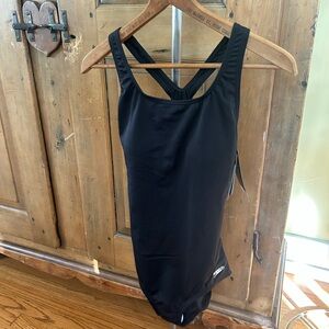 NWT Speedo Women's Classic Black One Piece Swimsuit